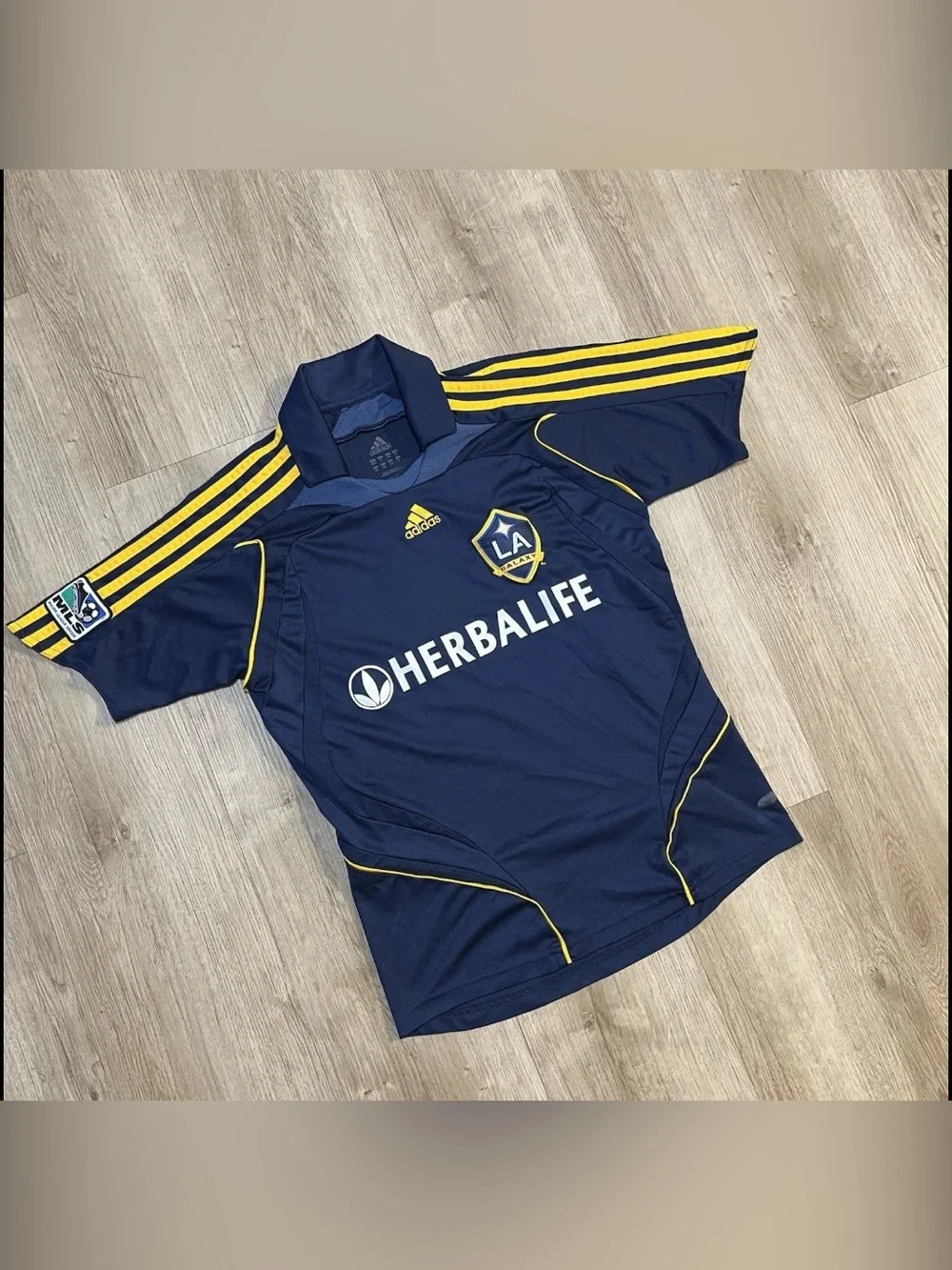 LOS ANGELES GALAXY AWAY SHIRT JERSEY ADIDAS Sz XS MEN 23 BECKHAM